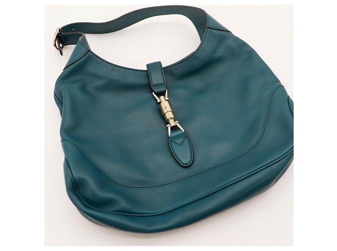 Gucci Jackie 1961 Borsa Hobo Pelle Blu Petrolio Verde scuro - vista 6