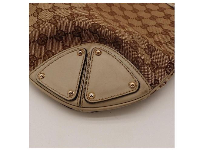 Bamboo Gucci Borsa Hobo Monogram GG con Nappine in Bambù Marrone Beige - vista 9