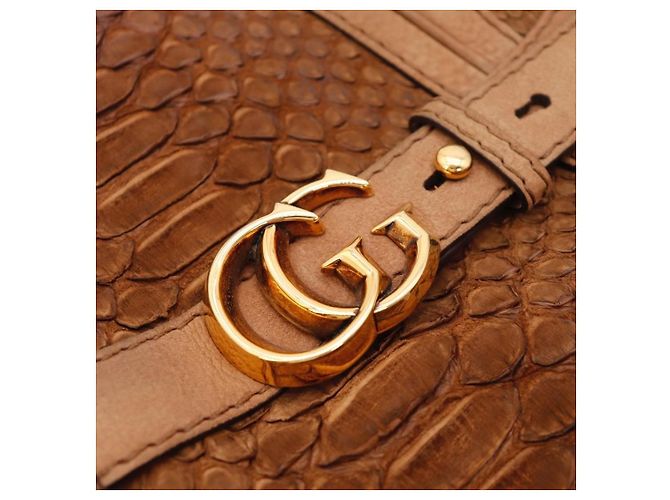 Borsa Hobo Gucci Jackie in pelle di pitone Marrone - vista 7