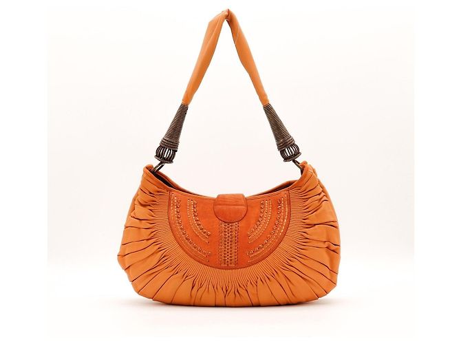 Christian Dior Borsa Hobo in pelle arancione - vista 3