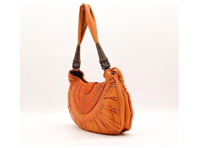 Christian Dior Borsa Hobo in pelle arancione - vista 4