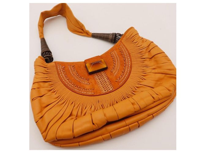 Christian Dior Borsa Hobo in pelle arancione - vista 6
