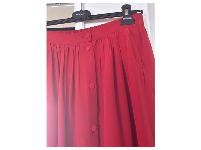 Autre Marque Gonna lunga in seta rossa forte_forte 'Resort' Rosso - vista 3