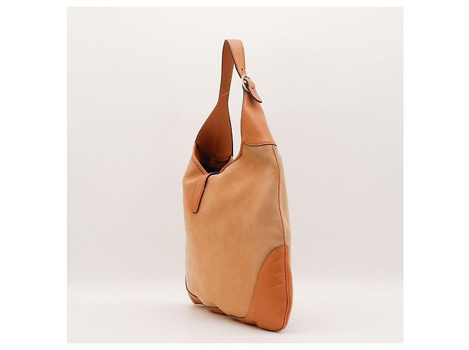 Borsa Hobo Gucci in camoscio e pelle con borchie Marrone - vista 4