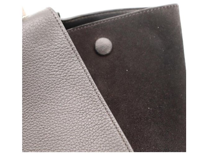 Céline Celine Borsa Trapeze Pelle Nera e Camoscio Nero - vista 8