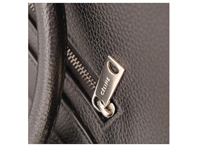 Céline Celine Borsa Trapeze Pelle Nera e Camoscio Nero - vista 9