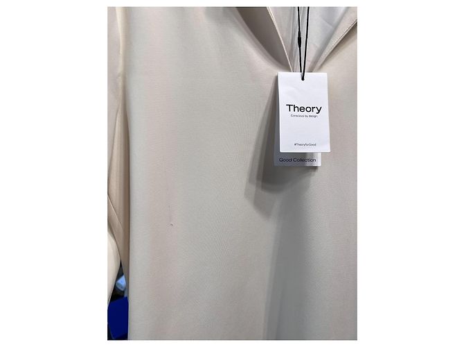 Theory Mini-Crepe-Kleid mit V-Ausschnitt und Glockenärmeln - Creme Roh - Ansicht 2