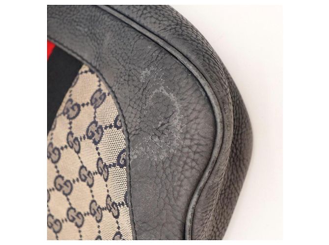 Gucci Borsa Hobo Jackie in tela monogram Nero Rosso Beige - vista 10