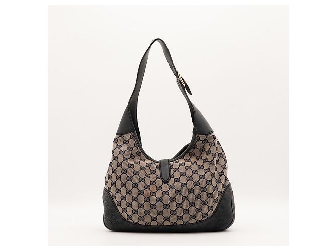 Gucci Borsa Hobo Jackie in tela monogram Nero Rosso Beige - vista 3