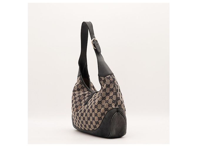 Gucci Borsa Hobo Jackie in tela monogram Nero Rosso Beige - vista 4