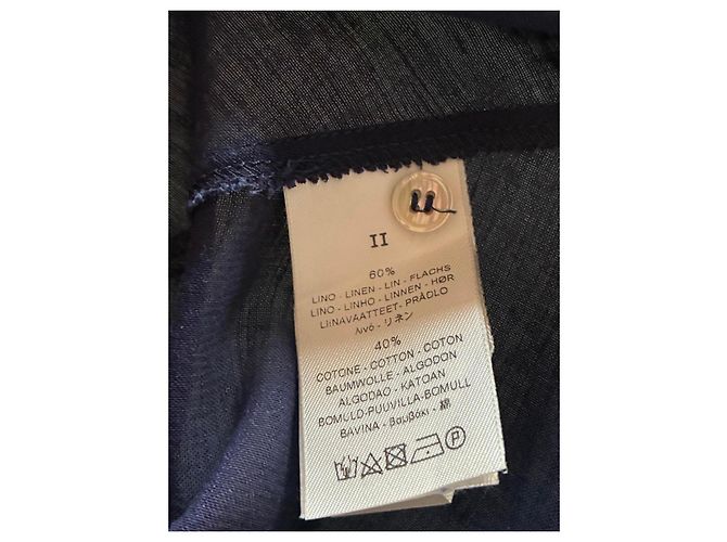 Autre Marque forte_forte Abito lungo blu navy in lino e cotone Blu scuro - vista 11