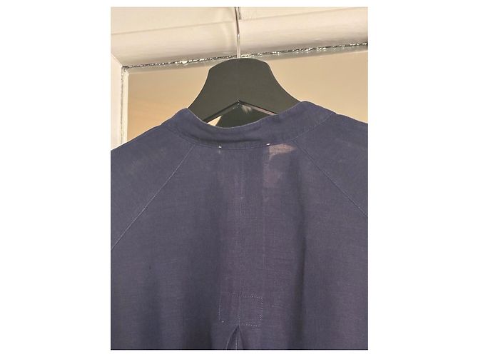 Autre Marque forte_forte Abito lungo blu navy in lino e cotone Blu scuro - vista 9