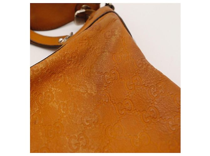 Gucci Guccissima Borsa Hobo in Pelle Marrone - vista 7
