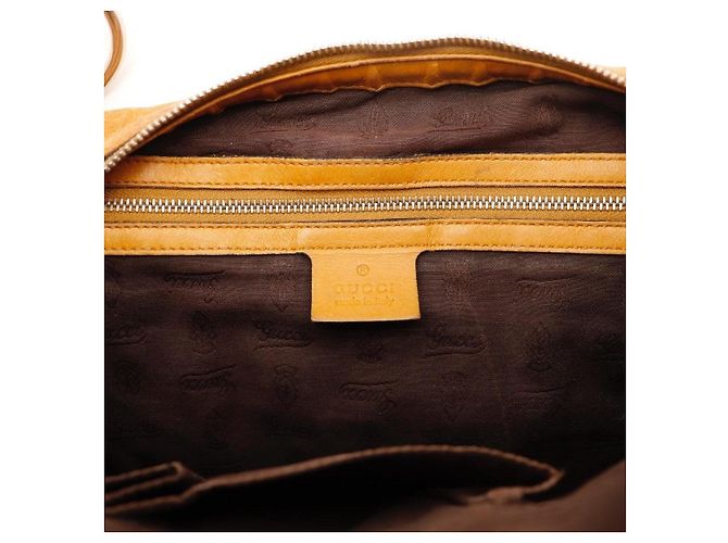 Gucci Guccissima Borsa Hobo in Pelle Marrone - vista 9
