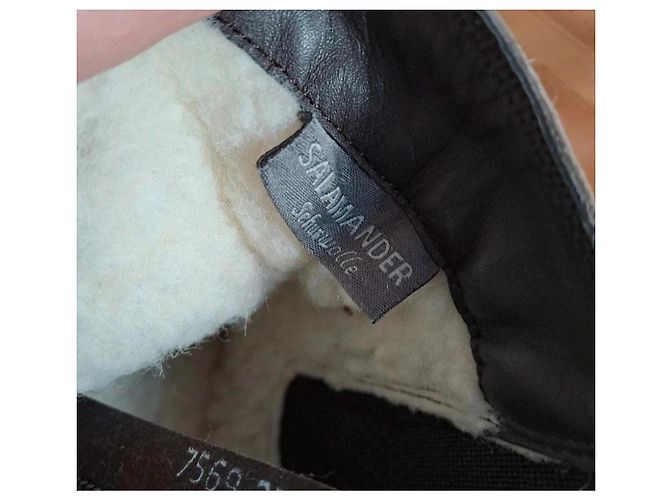 Autre Marque Salamander Leather Ankle Boots Taupe - view 5