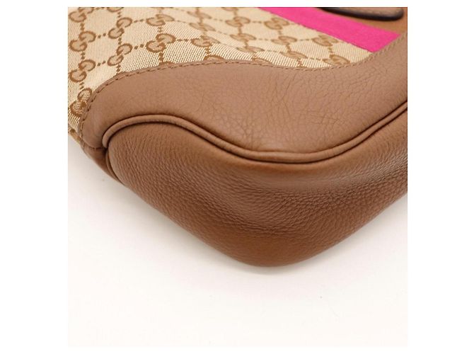 Gucci Jackie Hobo Bag Medium GG Canvas Braun Pink - Ansicht 11