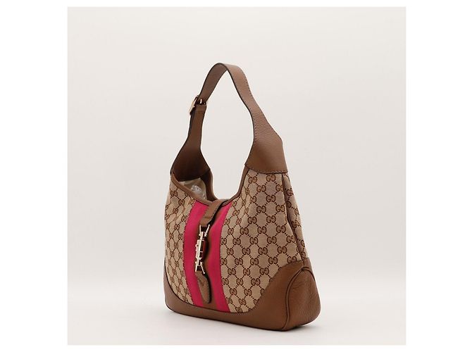 Gucci Jackie Hobo Bag Medium GG Canvas Braun Pink - Ansicht 2