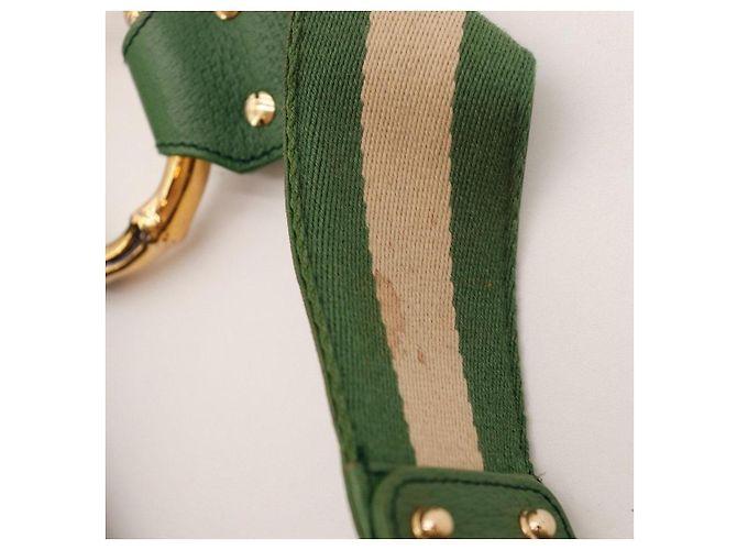 Bamboo Borsa Hobo Gucci in tela GG Supreme e bambù Marrone D'oro Verde - vista 10