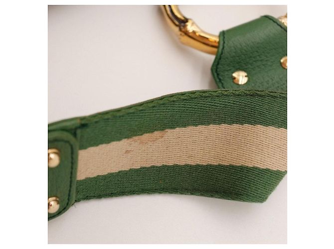 Bamboo Borsa Hobo Gucci in tela GG Supreme e bambù Marrone D'oro Verde - vista 11