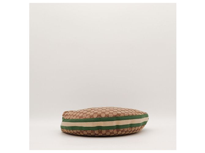 Bamboo Borsa Hobo Gucci in tela GG Supreme e bambù Marrone D'oro Verde - vista 5