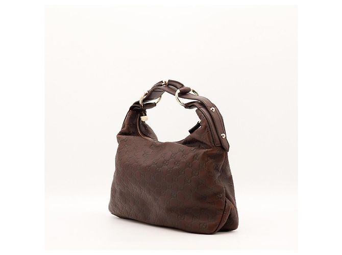 Gucci Guccissima Borsa Hobo in pelle marrone - vista 2