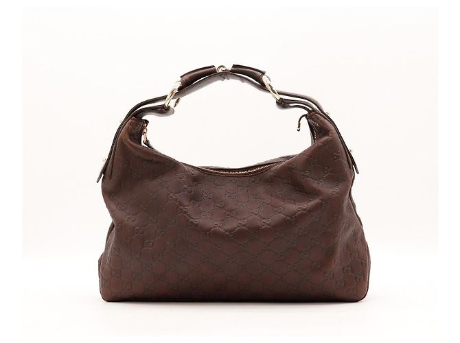 Gucci Guccissima Borsa Hobo in pelle marrone - vista 3