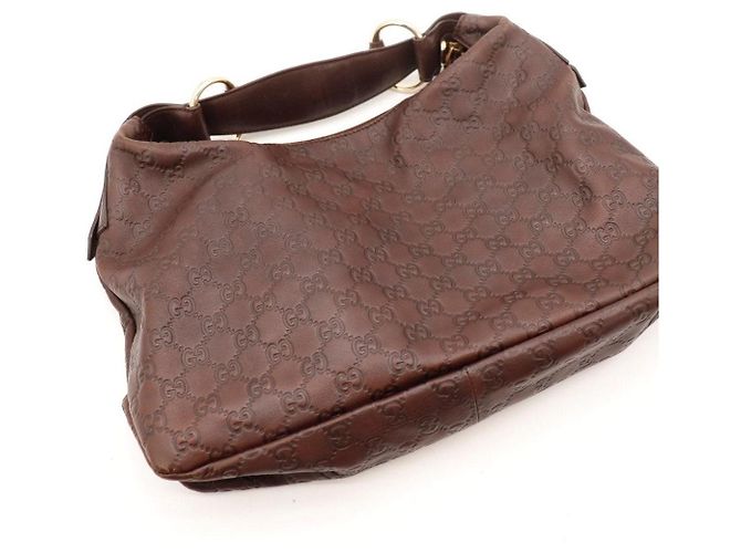 Gucci Guccissima Borsa Hobo in pelle marrone - vista 6
