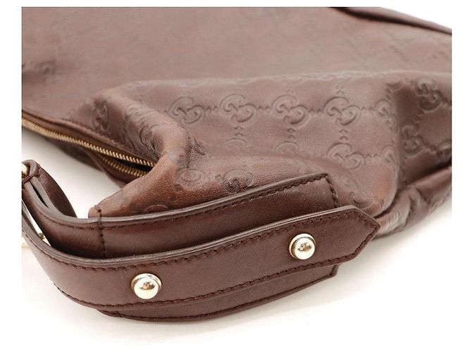 Gucci Guccissima Borsa Hobo in pelle marrone - vista 8
