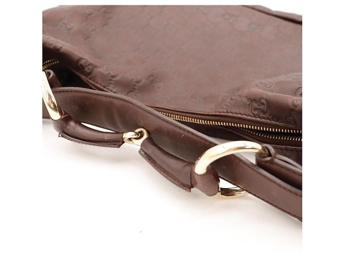 Gucci Guccissima Borsa Hobo in pelle marrone - vista 9