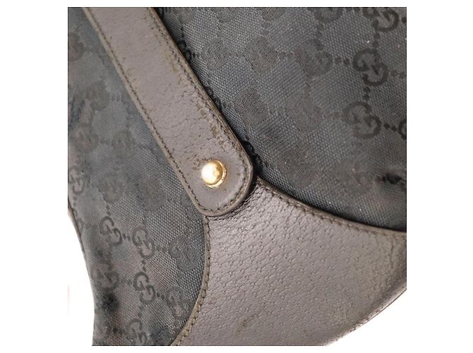 Borsa a tracolla Gucci Bamboo in tela GG Nero - vista 10