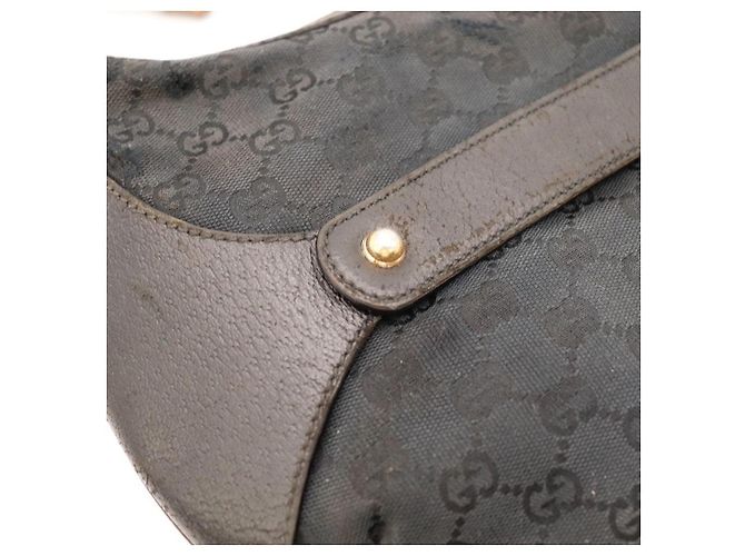 Borsa a tracolla Gucci Bamboo in tela GG Nero - vista 11