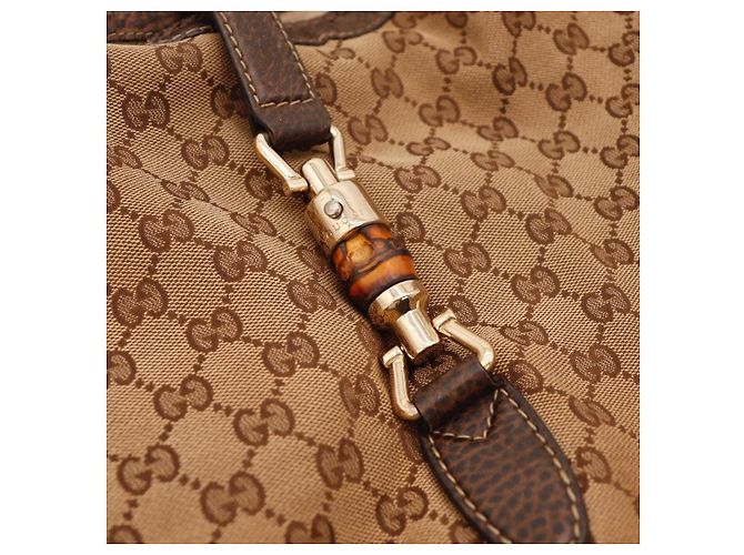 Bamboo Borsa hobo Gucci in tela monogram GG con bambù Marrone Monogramma - vista 7