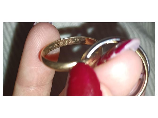 Anello Cartier Trinity in oro giallo, bianco e rosa Argento Stampa zebra Nocciola - vista 3