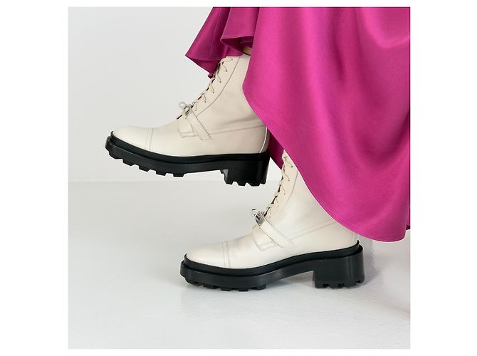 Botines Hermès Funk Kelly Blanc de Paris Piel Talla 38 Blanco - vista 2