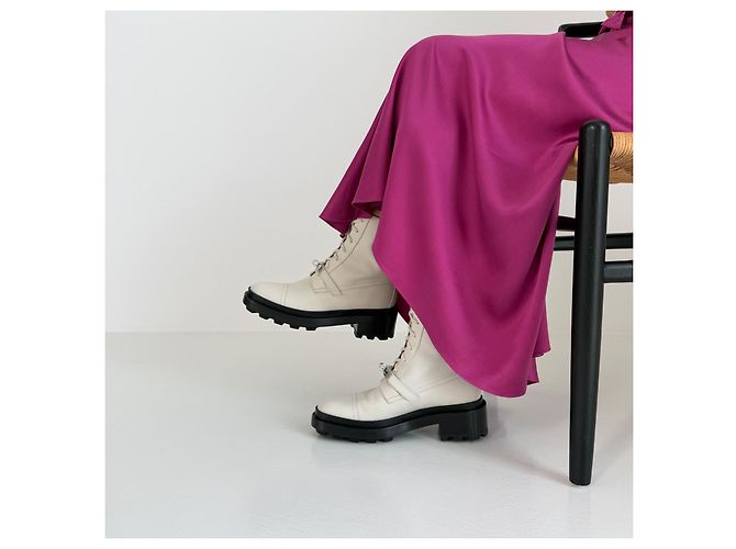 Botines Hermès Funk Kelly Blanc de Paris Piel Talla 38 Blanco - vista 8