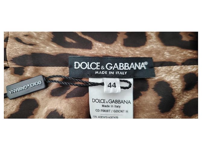 Dolce & Gabbana Rotes Midi Etuikleid mit Leopardenfutter - Ansicht 2