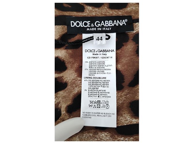 Dolce & Gabbana Rotes Midi Etuikleid mit Leopardenfutter - Ansicht 4