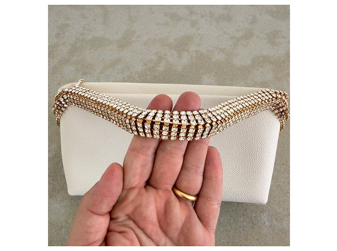 Autre Marque Borsa Rosantica Mini Annabella Cristalli Avorio Bianco D'oro - vista 6