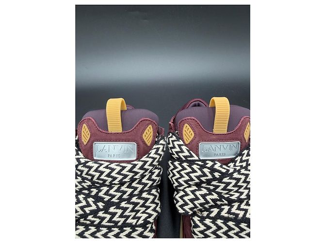 Lanvin Curb High-Top Sneaker aus bordeauxrotem Leder Braun - Ansicht 11