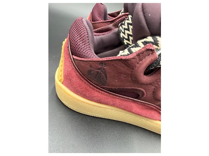Lanvin Curb High-Top Sneaker aus bordeauxrotem Leder Braun - Ansicht 7