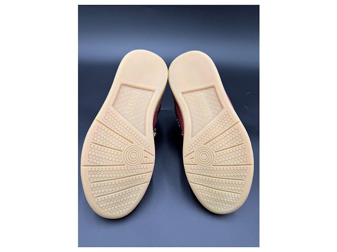 Lanvin Curb High-Top Sneaker aus bordeauxrotem Leder Braun - Ansicht 9