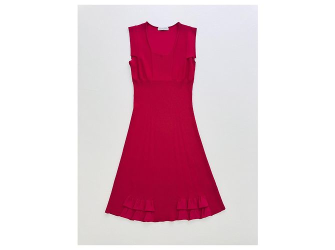 Valentino Rotes Rippstrick-Midikleid - Ansicht 3