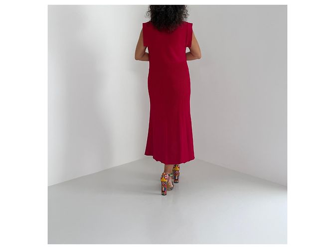 Valentino Rotes Rippstrick-Midikleid - Ansicht 8
