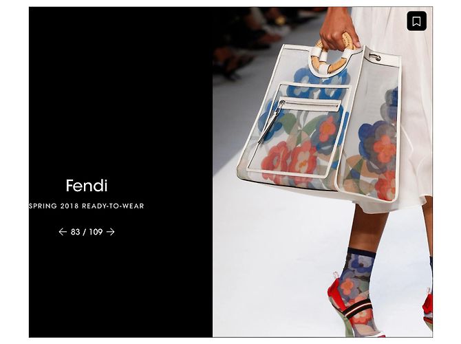 Fendi Runaway Large Shopper Tote in mesh floreale e rattan Bianco Multicolore - vista 16