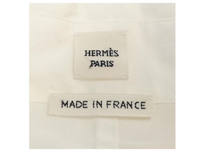 Hermès Vestido de lana con botones Hermes Cricketis 36 Blanco - vista 4