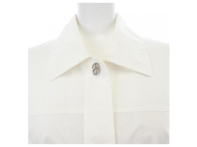 Hermès Vestido de lana con botones Hermes Cricketis 36 Blanco - vista 5