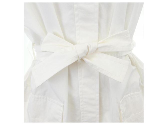 Hermès Vestido de lana con botones Hermes Cricketis 36 Blanco - vista 7