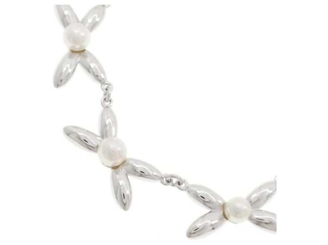 Collar Mikimoto de perlas Akoya y oro blanco Au750 Plata - vista 3