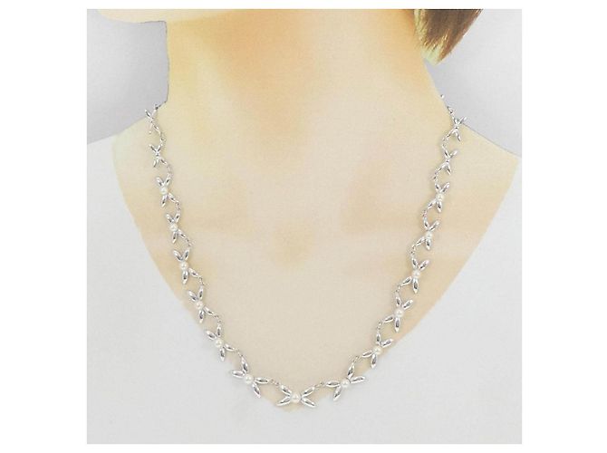 Collar Mikimoto de perlas Akoya y oro blanco Au750 Plata - vista 6