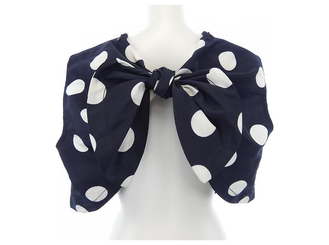 Autre Marque Top Patou Branco e Azul Marinho com Poás Transparente - vista 2